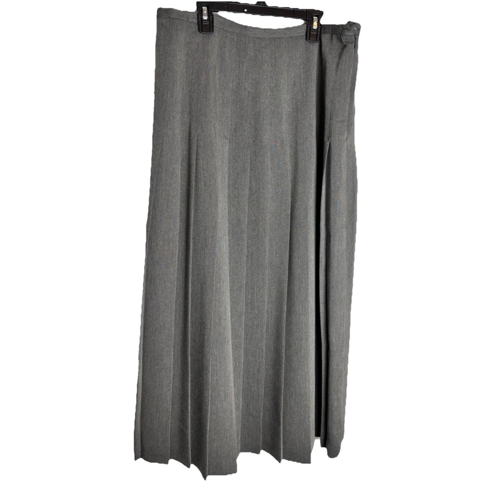VTG Crazy Horse Womens 16 Pleated Maxi Skirt‎ Gray Old Money Academia Equestrian